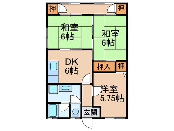 友原アパートの物件間取画像